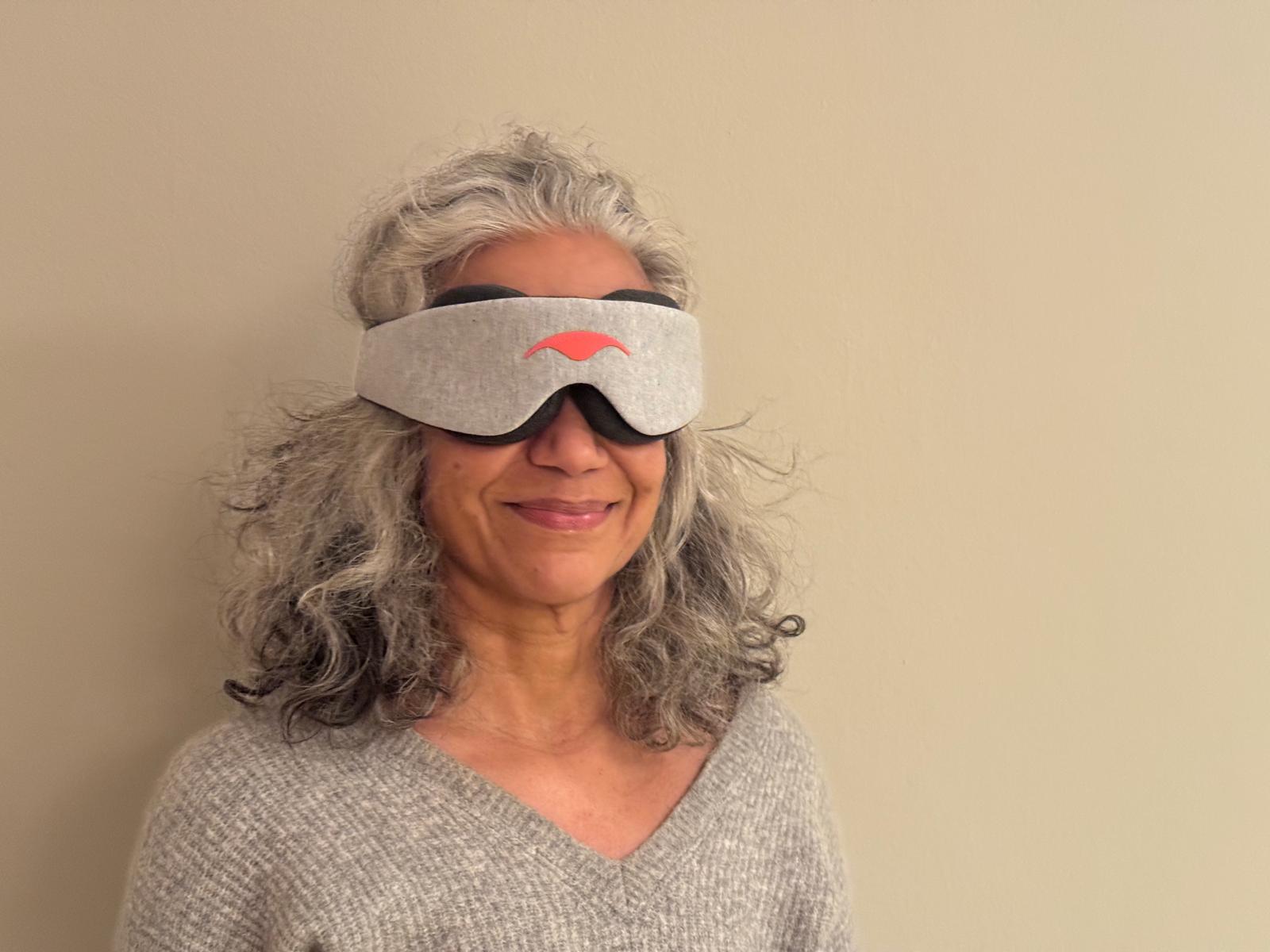 The Manta Sleep Mask featuring customizable modular eye cups.