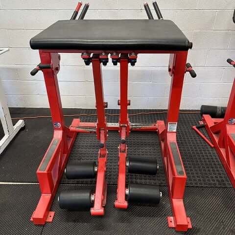 A professional Dual Pendulum Reverse Hyper machine in a hardcore gym setting.