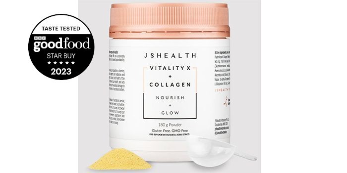 JSHealth Vitality X + Collagen container for marine collagen.