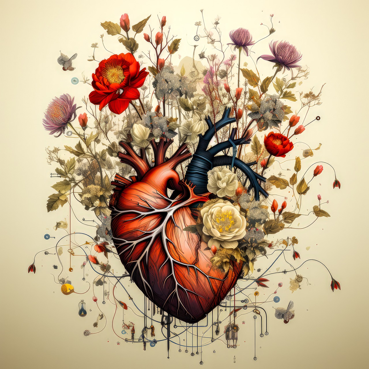 A conceptual image representing heart health and natural nutritional support.