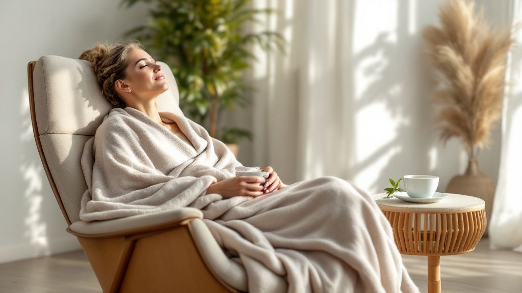 A health professional consulting with a client in a bright office
