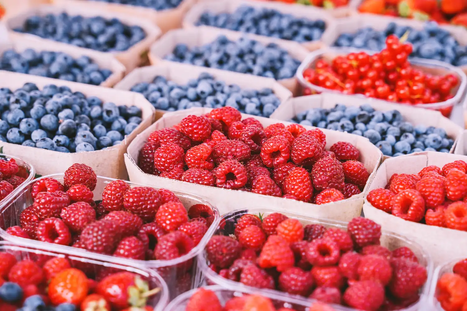 Mixed berries at a local market.