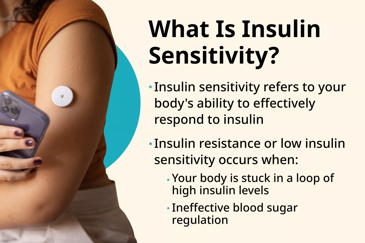 Conceptual educational graphic explaining the core principles of insulin sensitivity.