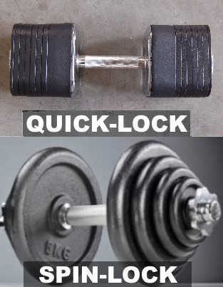 Close-up of the internal locking mechanism of a plate-loaded adjustable dumbbell.