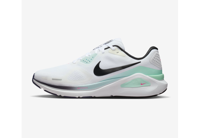 Side profile of a Nike Structure stability shoe designed for arch support.