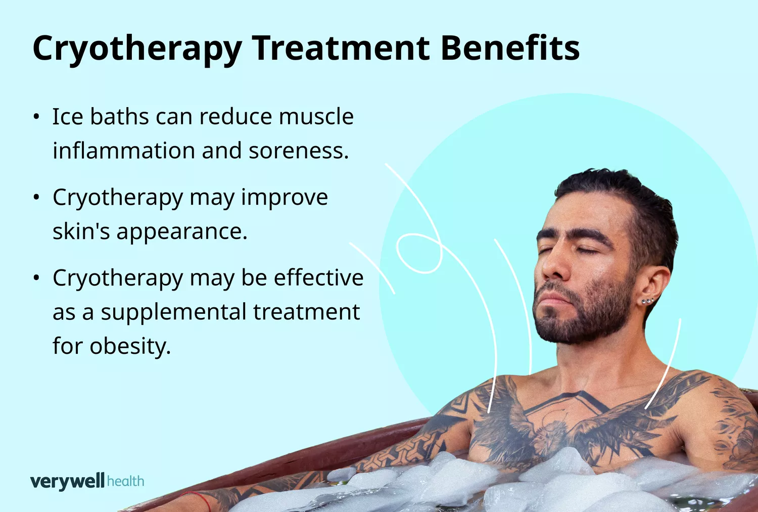 A man undergoing cold therapy in a professional ice bath setup.