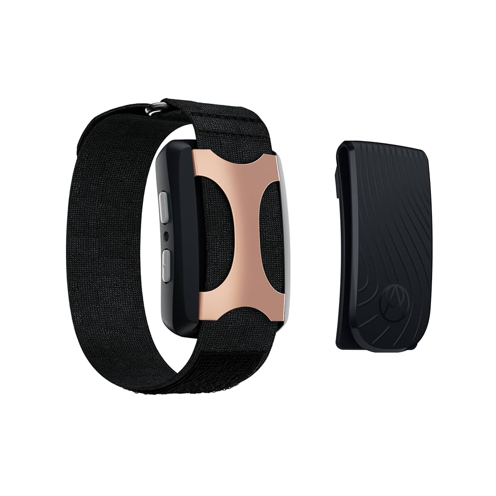 An Apollo Wearable device shown on a user's wrist with a comfortable fabric strap.