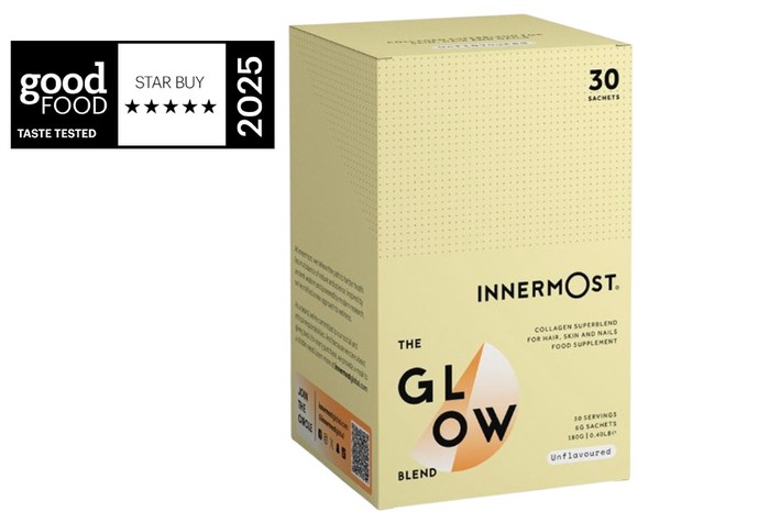 Innermost The Glow unflavoured collagen sachets.