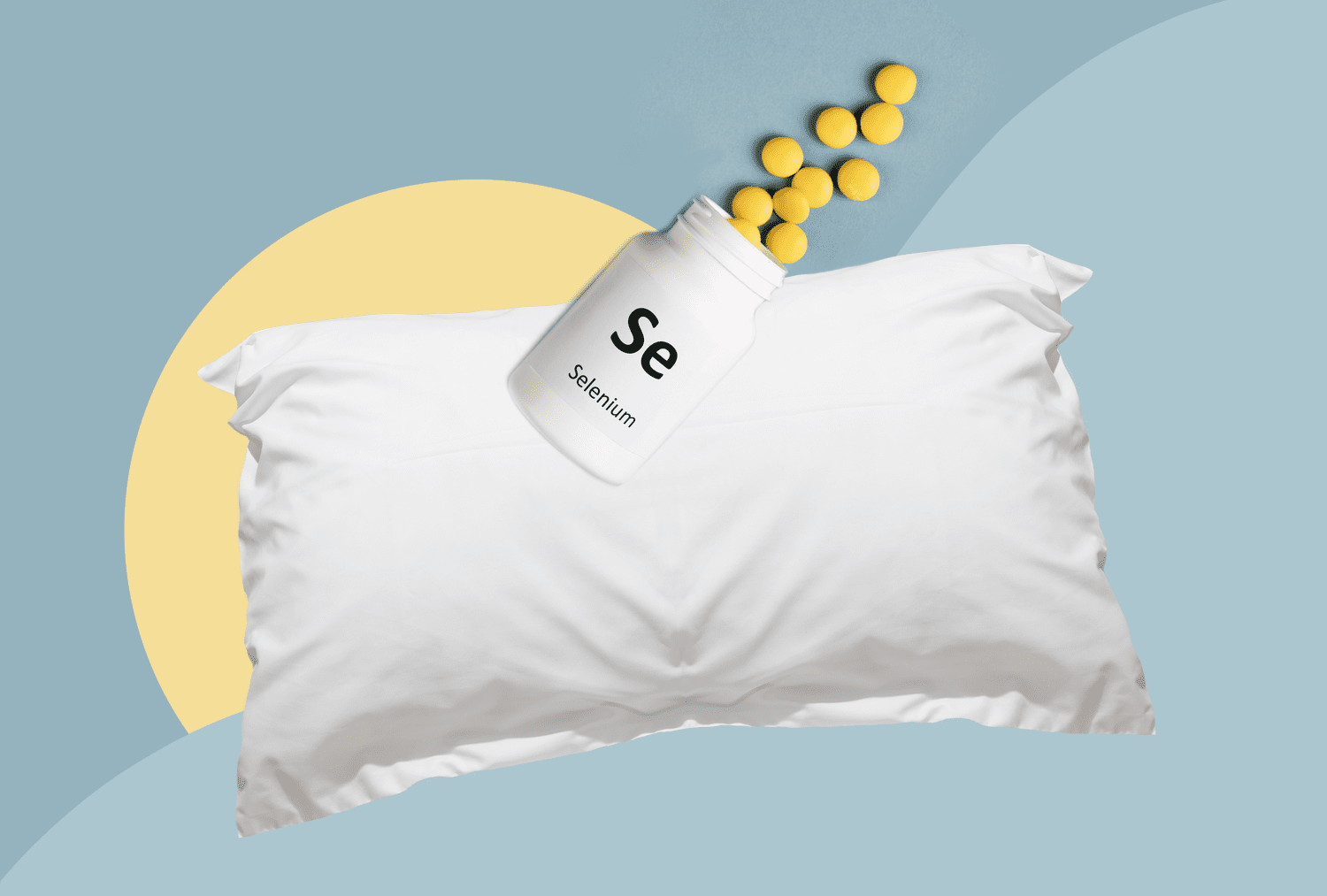 A health-themed photo illustration depicting wellness and supplementation concepts.